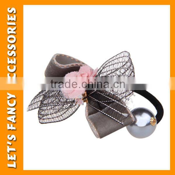 PGHD0372 Handmade flower crystal hair bands elastic hair rubber band for girls