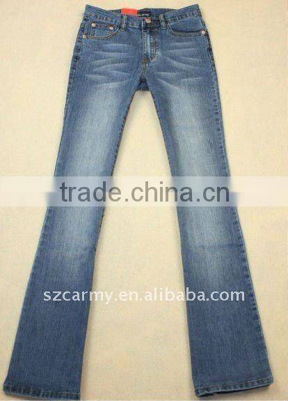 Hot Sale Women's OL Style Plus Size Skinny Butt Lifted Middle Waist Light Blue Jeans