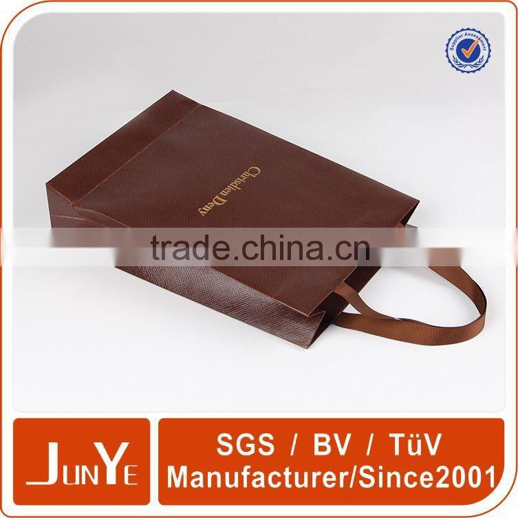 gold foil stamp luxury paper gift bag with twist handle