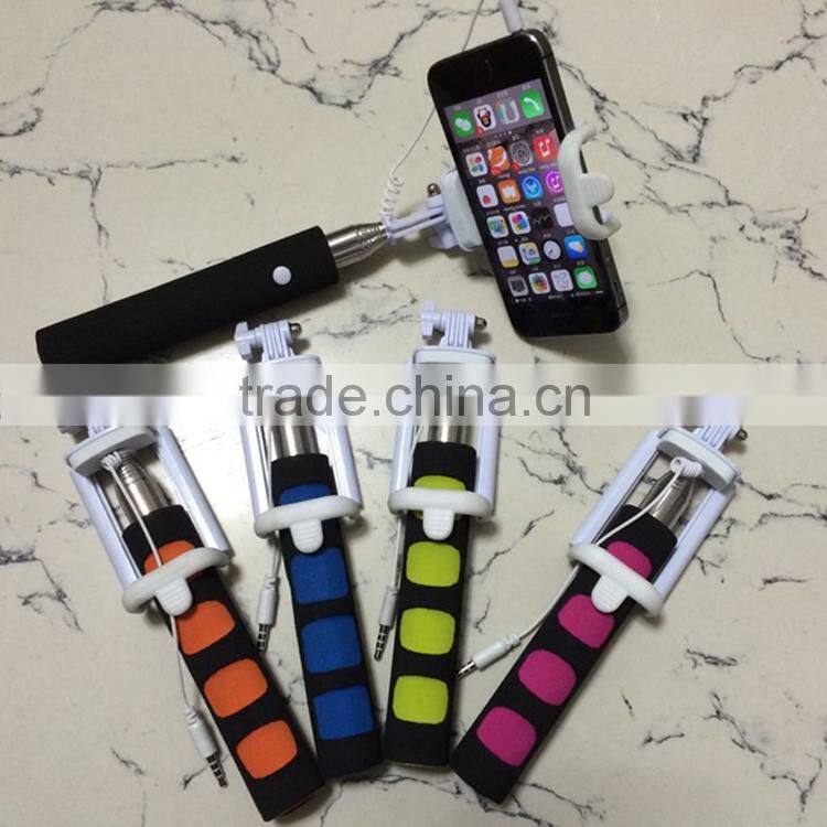 2015 factory colorful aluminum selfie stick for mobile phone camera