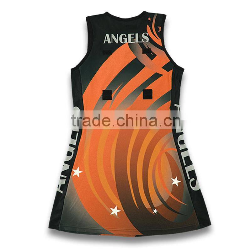 Custom design team sport women netball uniforms, netball dress, netball wear