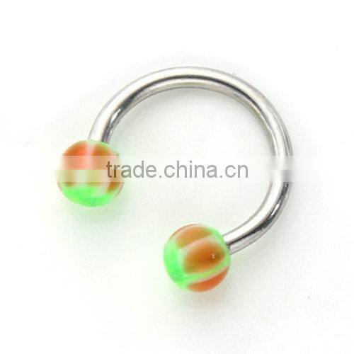 Beautiful Fashion Fake Unique Acrylic Balls Nose Ring Lip Ring Eyebrow Rings CBR Piercing Jewelry