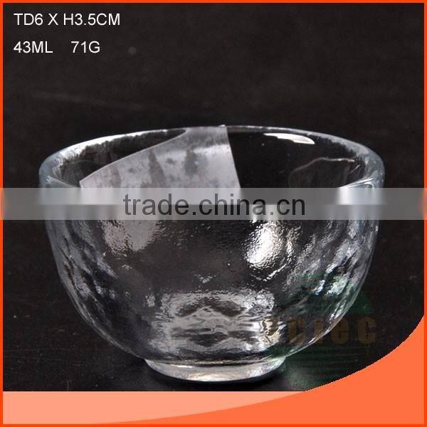 2200ml clear glass food and fruit bowl in blue
