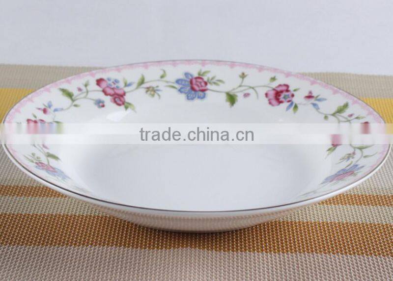 Ceramic bulk bone china soup plate/porcelain dinner set plate