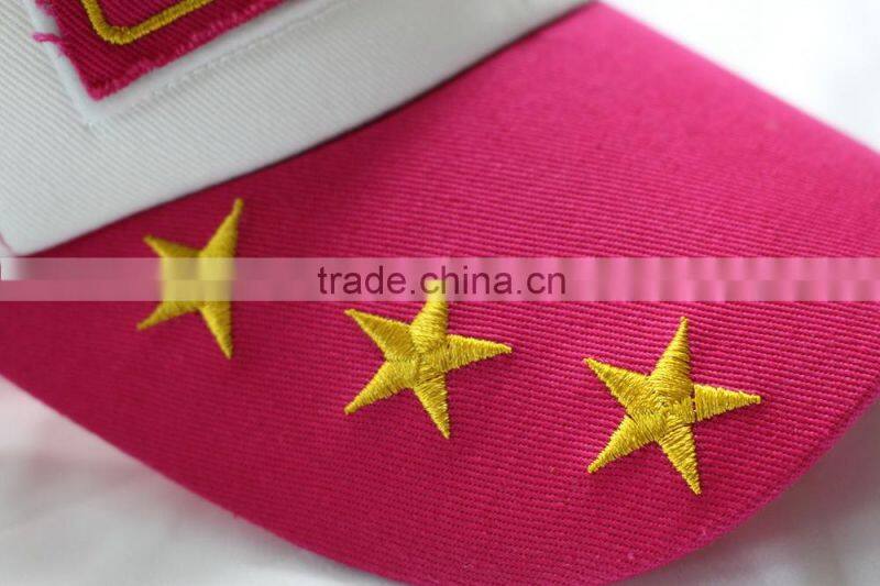 Custom embroidery patch trucker cap with Gold stitching