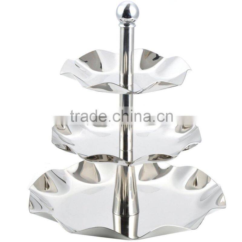 3 Tier Stainless Steel Flower Shape Cake Stand