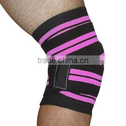 Heavy Duty Weight Lifting Elastic Knee Wraps / Lifting Knee Wrap / Black Color with