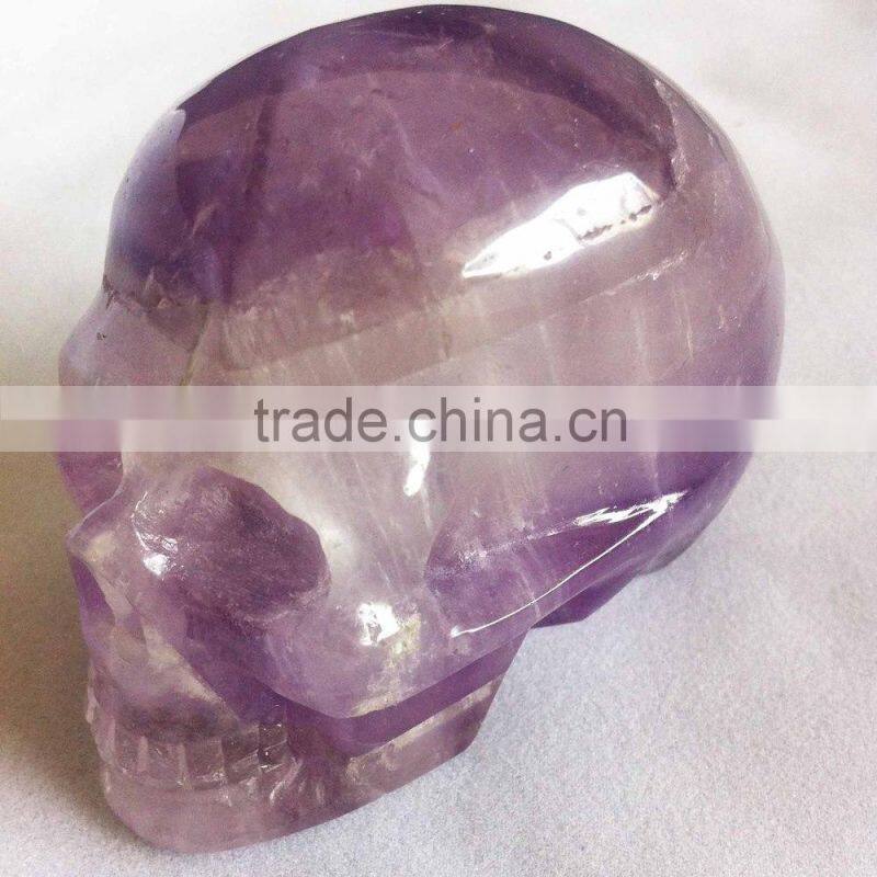 Pure Handmade Amethyst Skull Handicraft