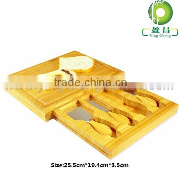 mini bamboo decorative cheese board with knife
