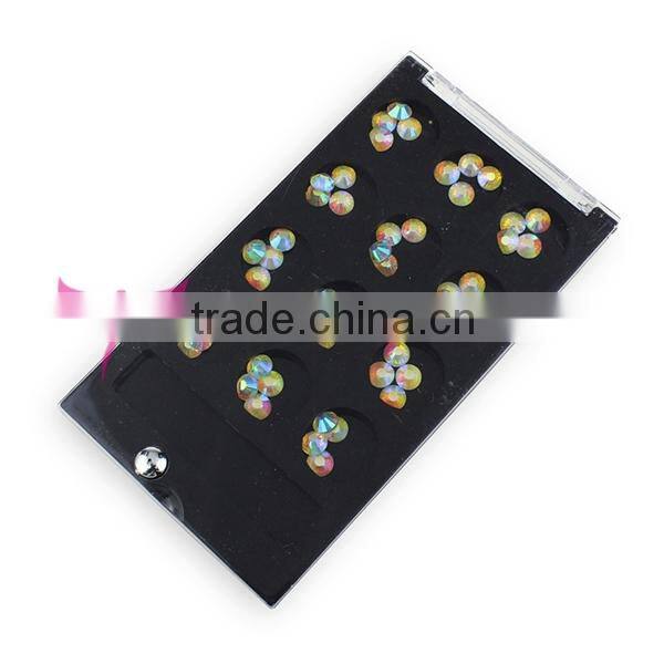 AB yellow color nail rhinestone,bling nail rhinestones decoration box