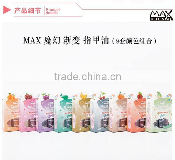 New maxdona cocktail magic 3pcs/set gradient nail polish set