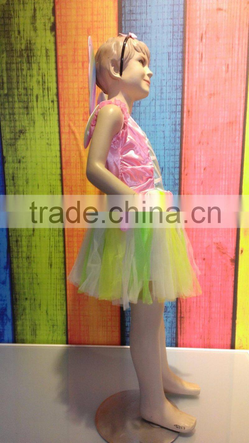 carnival party pretty princess flower girl dance dress butterfly wings costume
