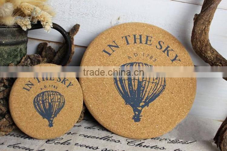 Christmas gifts wholesale cork tin coaster with customized logo printed