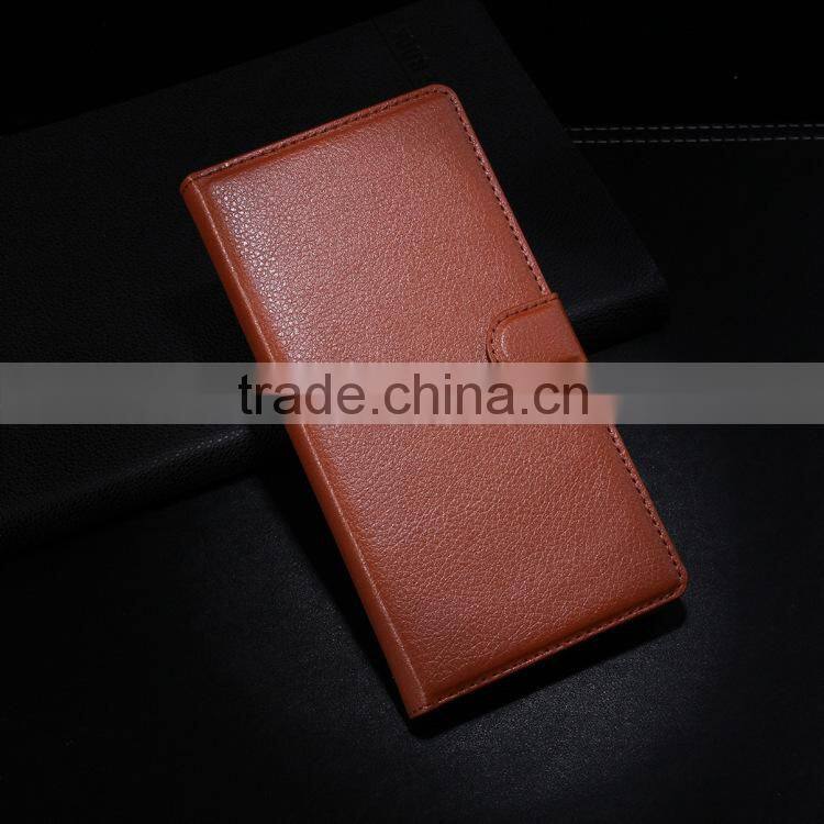 Litchi Pattern Soft Wallet Stand Leather Case For Sony Xperia C3