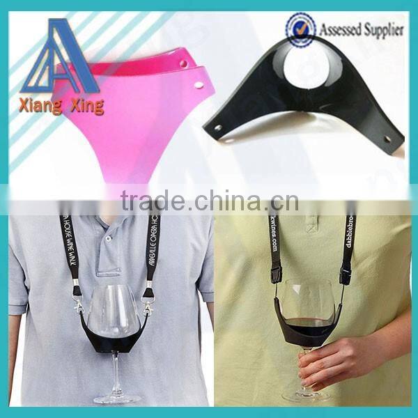 Customized Logo Promotional Wine Glass Holder Lanyard