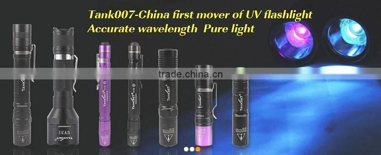 2016 best selling 365nm 5w blacklights led purple light uv flashlight UVL03