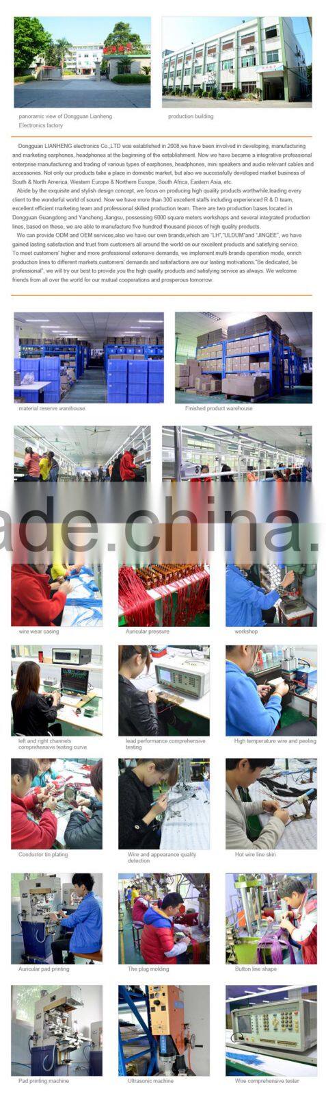 ULDUM clear sound stereo cute cheap handsfree mp3 player earphone