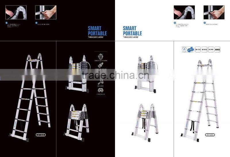Yongkang new Aluminum multipurpose 5m telescopic ladder with new TUV/SGS GS/EN131