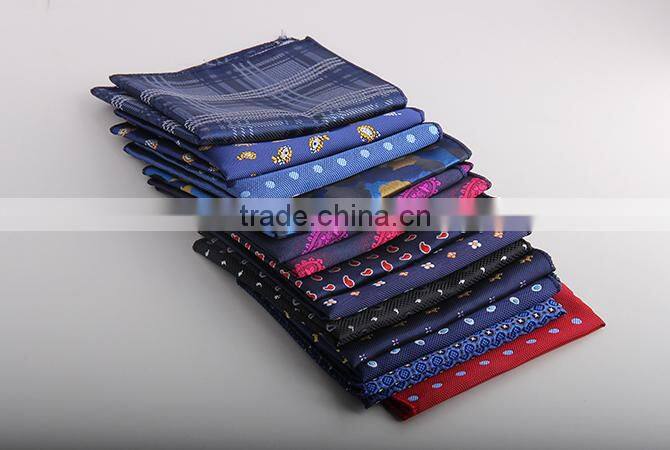 High quality mens polyester custom woven pocket square