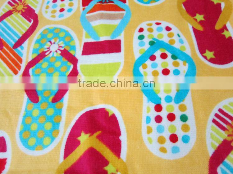 2016 top sale slipper printed casual beach towel play time printed towel
