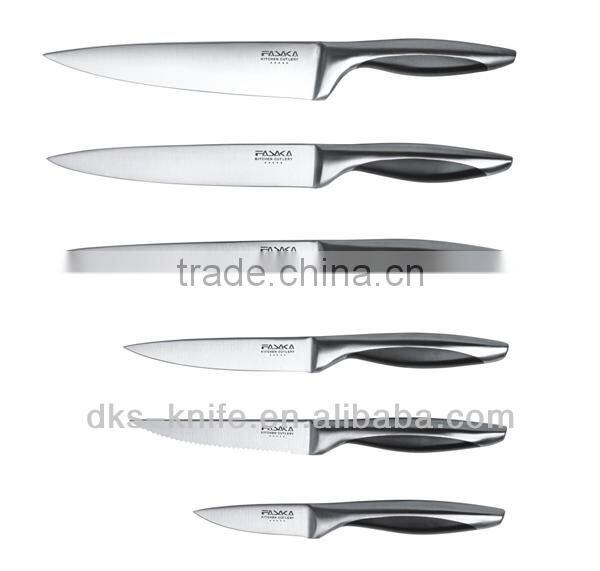 KF1305 10 PCS New design with double forged handle Stainless Steel Kitchen knife Set