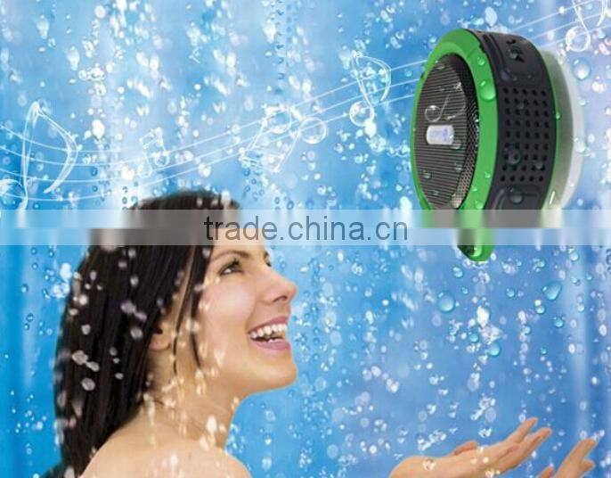 Portable waterproof outdoor shower speaker with MIC support TF card micro USB
