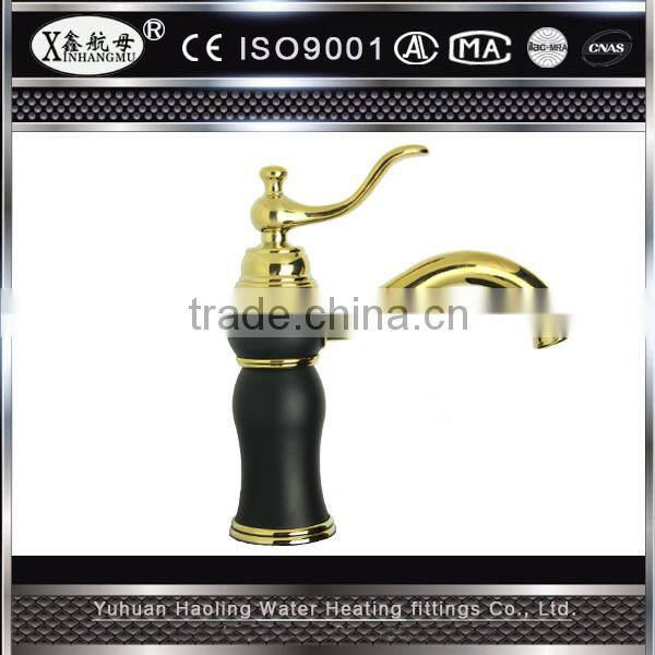 DIY assembly dual handles deck mounted antique brass faucet