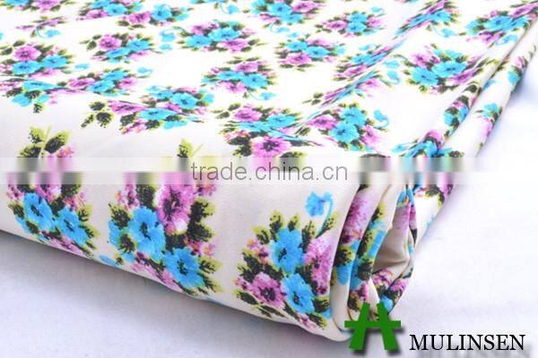 Shaoxing textile Floral Pattern Printed Knitted Polyester DTY Fabric