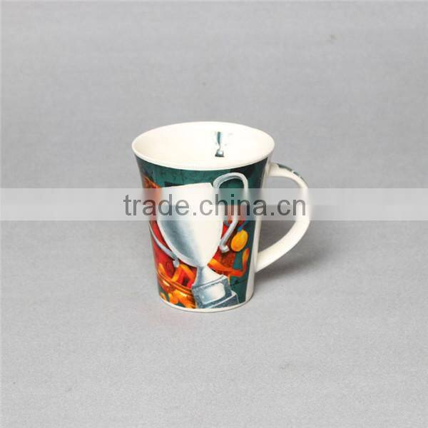 2015 customize white new bone china mugs with decal
