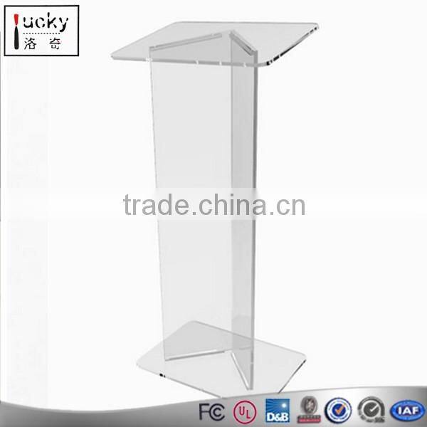 Shenzhen manufacture wedding reception desk custom size shape speech desk/table