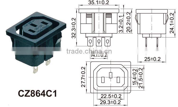 desk power socket,Gold plated RCA male Connectors for video cable