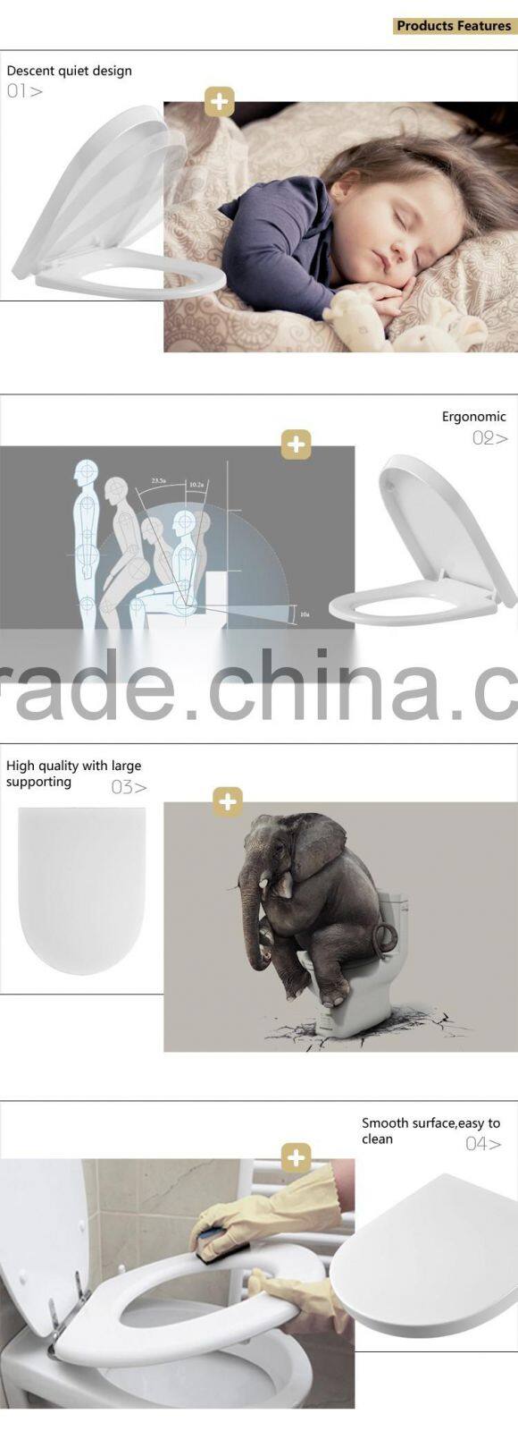 soft close toilet seat with quick release function