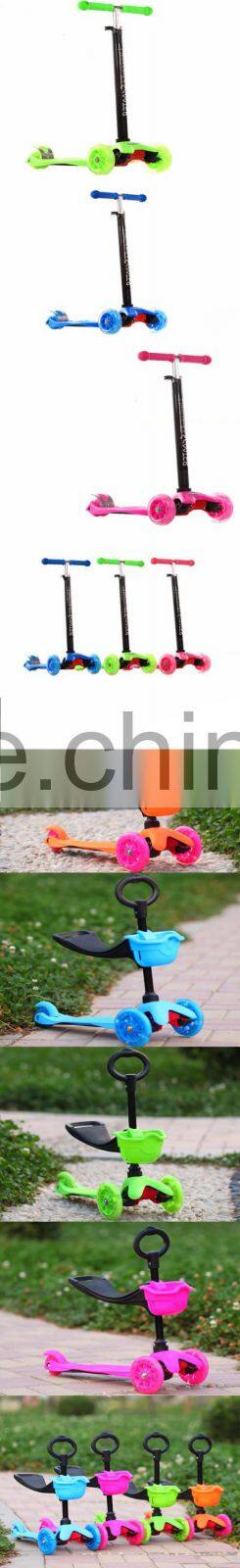 3 in1mini baby foot scooter with adjustable seat and O-Bar, Cheap kids kick scooter for 1-8 ages