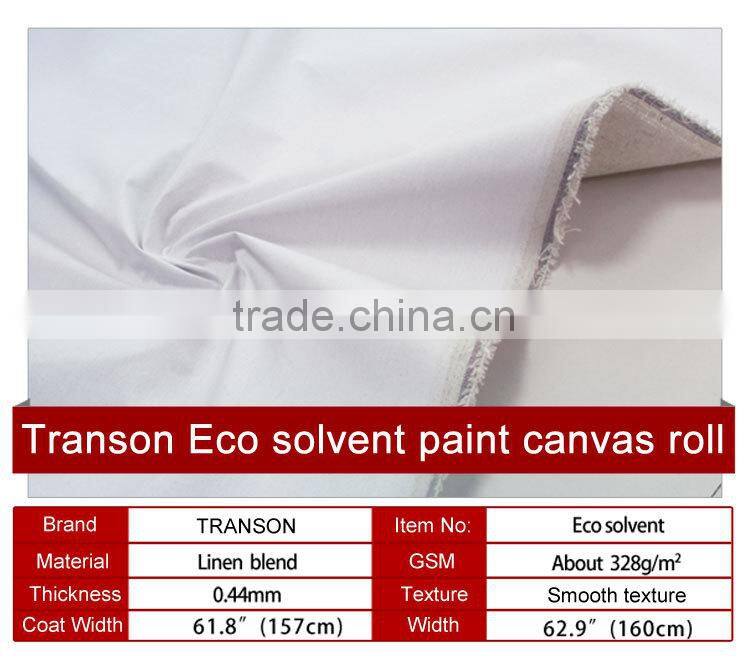 Printed Eco solvent 328gsm 61.8''/157cm linen blend printable artist canvas roll