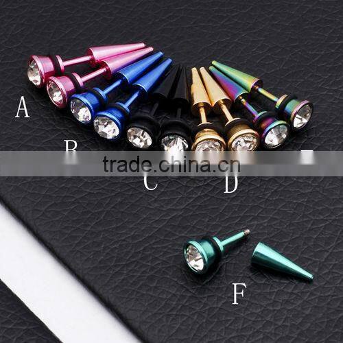 Fashion Stainless Steel Colorful Crystal Body Piercing Jewelry