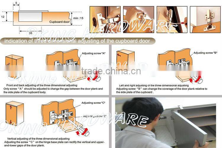 35mm cup two way half overlay cabinet door hinges