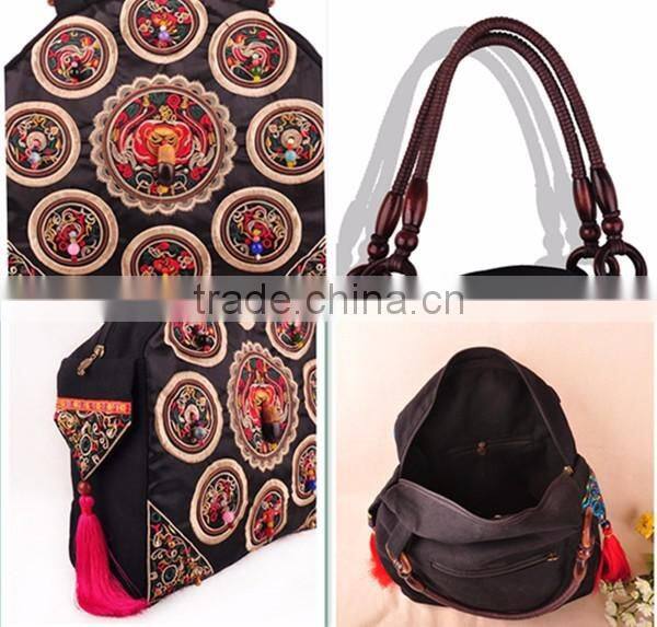 2016 hot fashionable elegent woman handbags embroidery handbag Hot selling shopping bags with cheap price