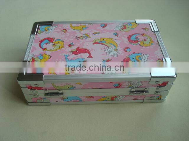 Fancy pencil box,standing pencil case with Velvet and bag inner,plain pencil case