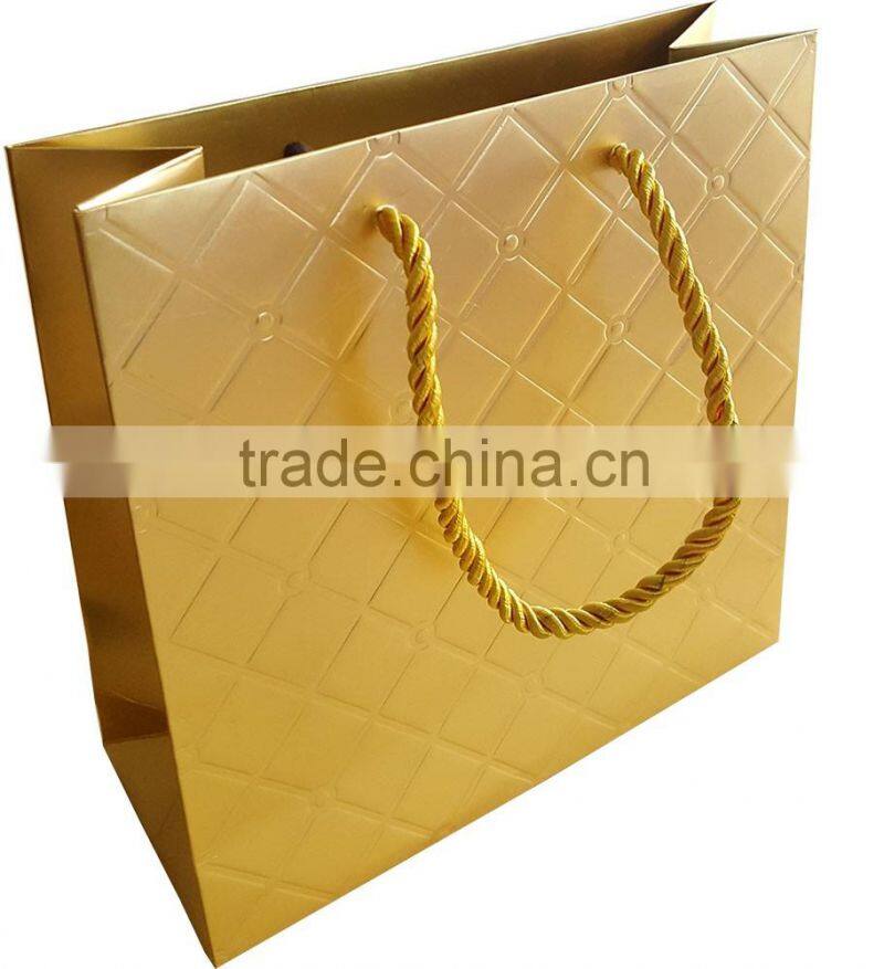 luxury high quality fashion paper shopping bag with embossing