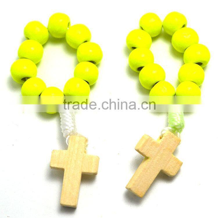Finger Ring Catholic rosary in stainless steel jewelry,Catholic Finger colors Rings,wood beads cord rosary