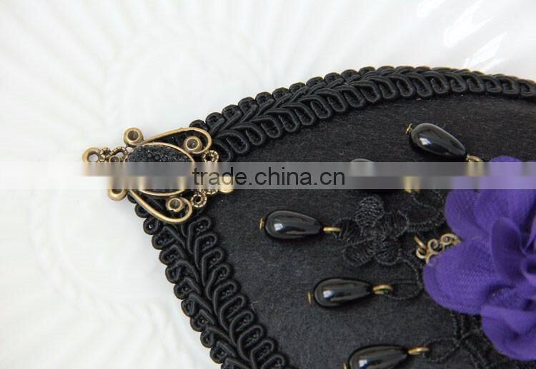 MYLOVE dark purple flower mini top hat lady party hair accessory