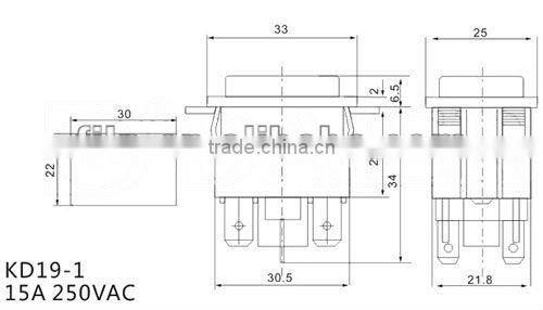 YL6-103 4 position mini push button light dimmer switch