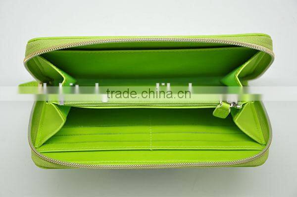 fashion design women leather wallet with zippers purse