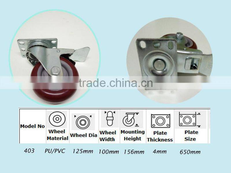 JY-403|Durable stainless steel caster|Retractable swivel caster|Rustless rubber-coated movable caster
