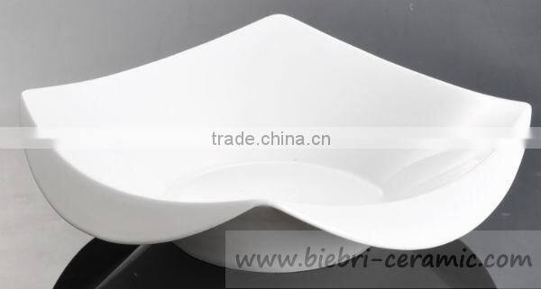 Wholesale Antique Super White Decal Printing Square Shaped Dessert Salad Soup Service Bowls Ceramic Porcelain Fine Bone China