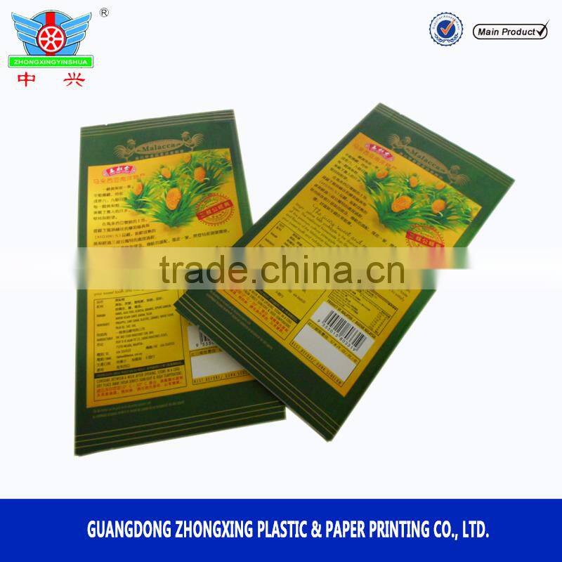 Hot sale side gusset bag for juicy cake packaging/specialty of Malaysia