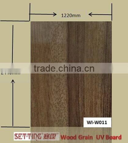 High glossy wooden panels in wood grain color for wardrobe
