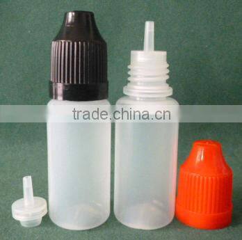 empty LDPE translucent e cig liquid plastic dropper bottle with long thin tip and childproof cap