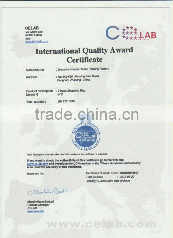 2015 popular plastic shopping bags