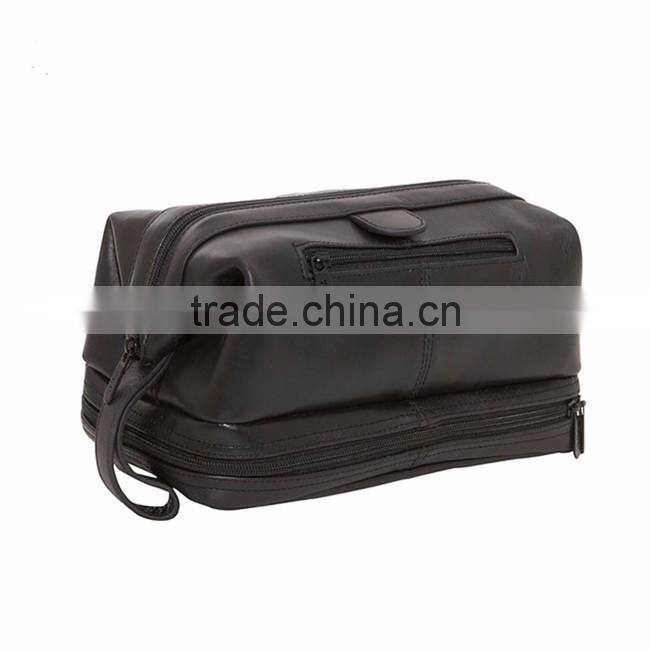 China supplier wholesale low price leather toiletry bag